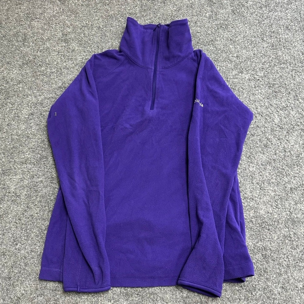 Columbia Fleece Pullover Womens XS Purple Quarter Zip Lightweight Mock Neck